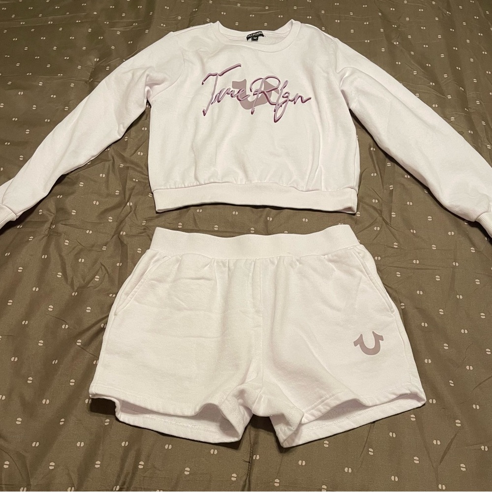 True Religion White with TR Logo Lounge Set